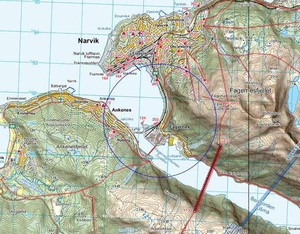 Restriksjonsområde over Narvik